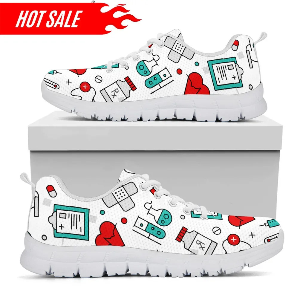 Women'S Shoes Nursing - รองเท้าพื้นแบนนุ่มอบอุ่นสำหรับฤดูใบไม้ผลิฤดูใบไม้ร่วงรองเท้าพยาบาลพิมพ์ลายสำหรับผู้หญิงรองเท้าผ้าใบลำลองผูกเชือกรองเท้า zapatillas