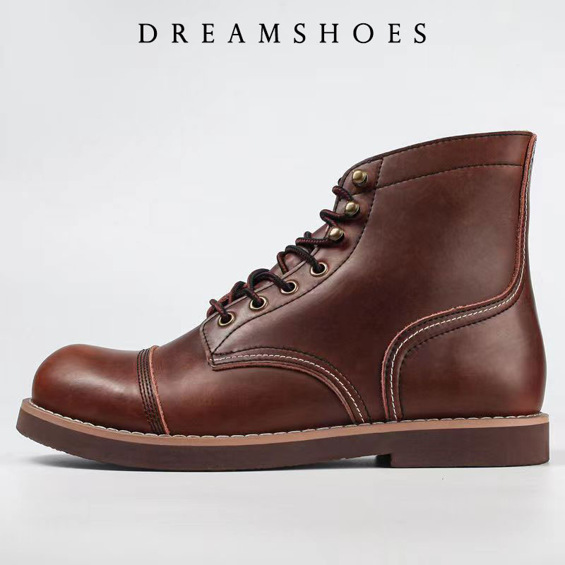 Suede Ankle Boot - รองเท้าบูทข้อเท้าหนังวัวแท้ทรงกลมหัวมนสไตล์วินเทจญี่ปุ่นปี 2026 สำหรับผู้ชาย ทำมือ งานฝีมือ รองเท้าลำลอง