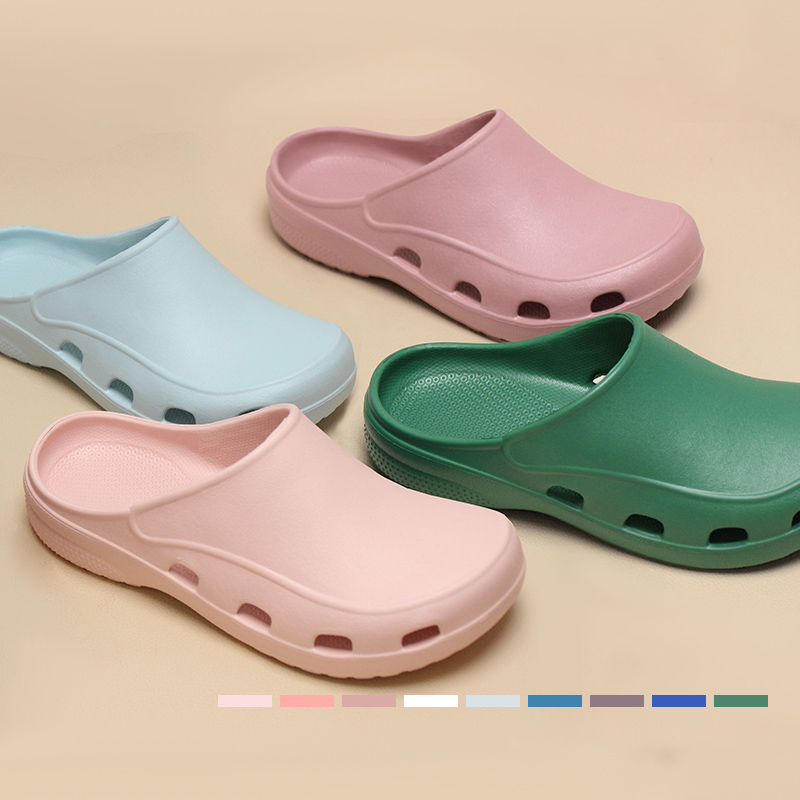 Women'S Shoes Nursing - รองเท้าพยาบาล EVA สีชมพู แบบสวม สำหรับทุกเพศ กันลื่น