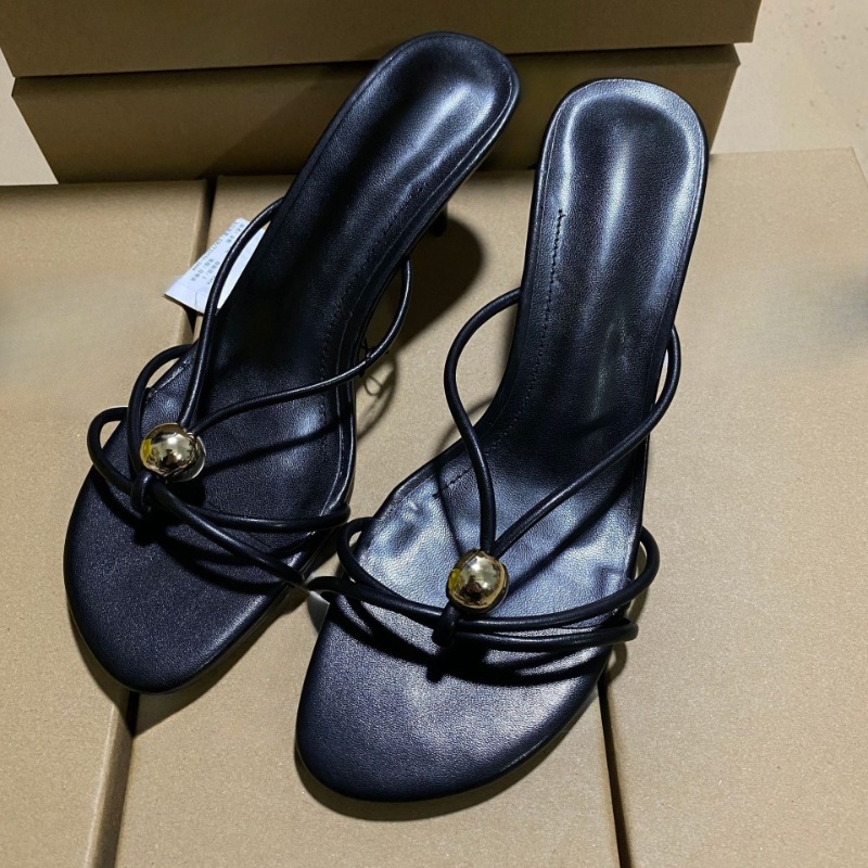 Women Shoes Brands - สายรัดข้ามออกแบบผู้หญิงรองเท้าแตะฤดูร้อนแฟชั่นโลหะตกแต่งเปิดนิ้วเท้าทุกวันรองเท้ารองเท้าส้นสูงรองเท้าสําหรับสุภาพสตรี