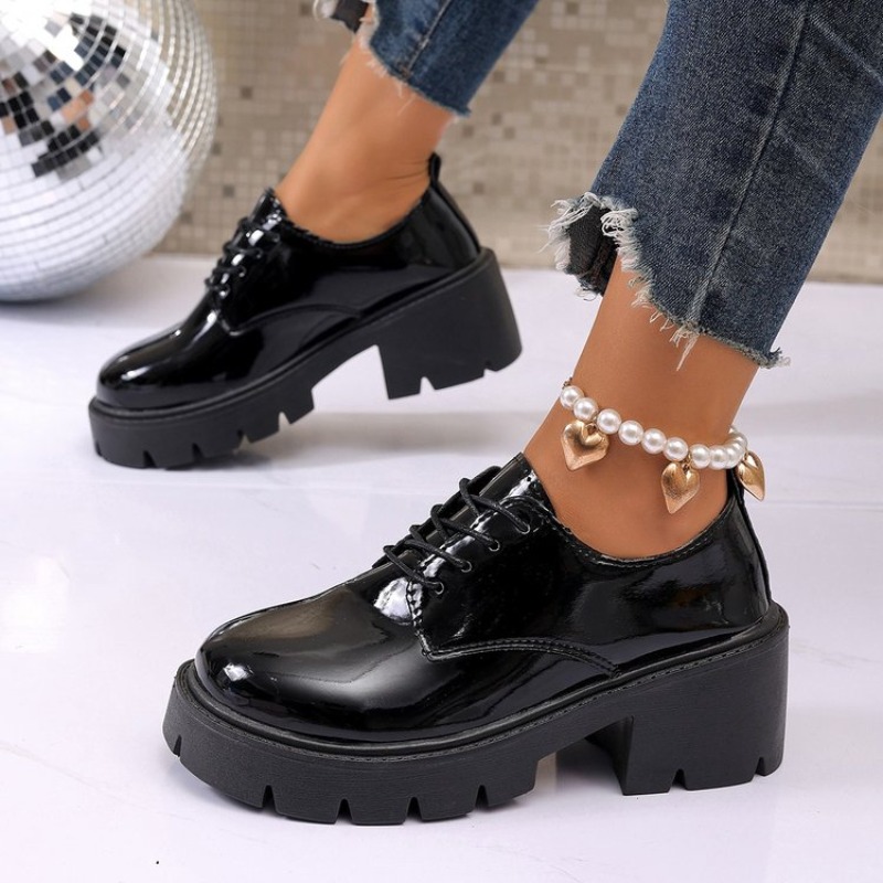 Women'S Shoes Loafers Black - 2026 ใหม่ผู้หญิงฤดูใบไม้ผลิรองเท้าส้นเตี้ยสีดำรองเท้าผู้หญิงรองเท้าโลฟเฟอร์ อ็อกซ์ฟอร์ด