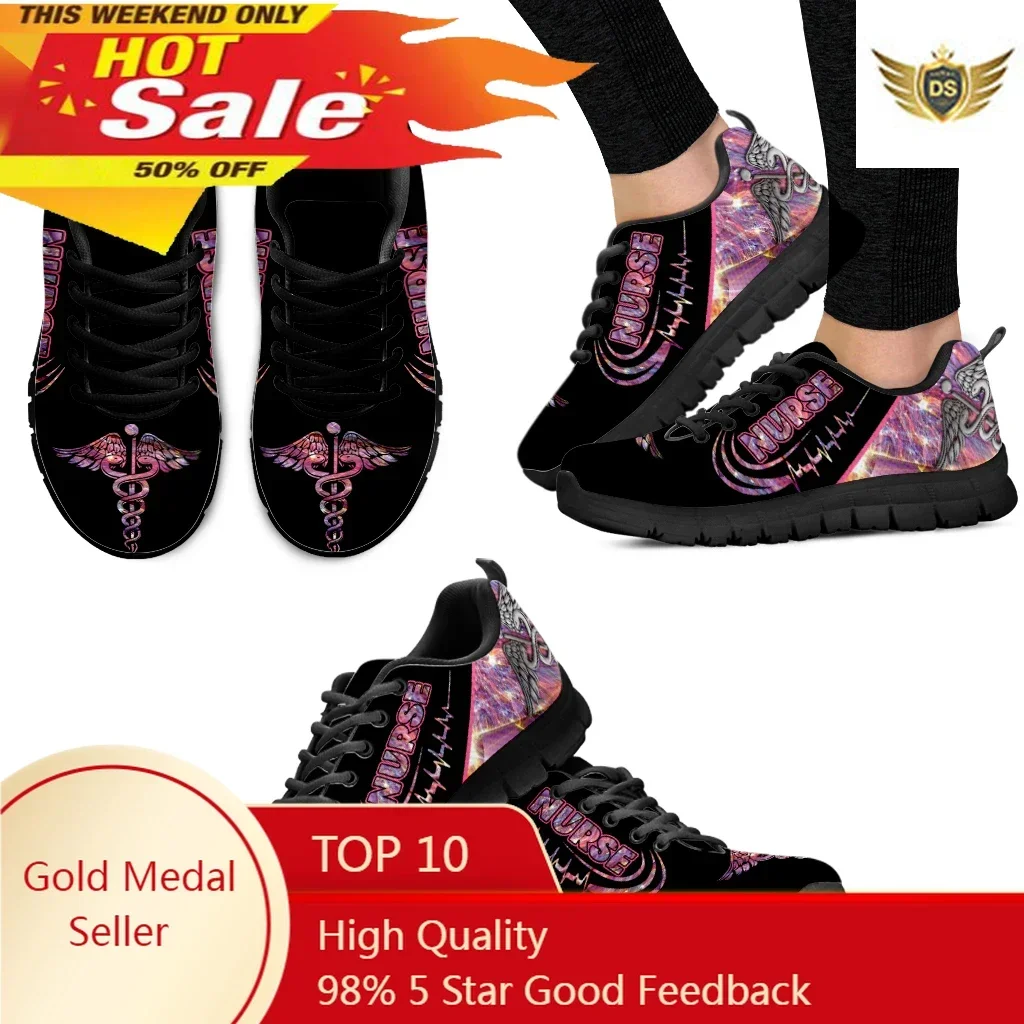 Women'S Shoes Nursing - แฟชั่นพยาบาลพิมพ์รองเท้ากลางแจ้งน้ําหนักเบาอินเทรนด์สีชมพูออกแบบแพลตฟอร์มรองเท้าบาสเก็ตบอลรองเท้าผ้าใบลําลอง Zapatos