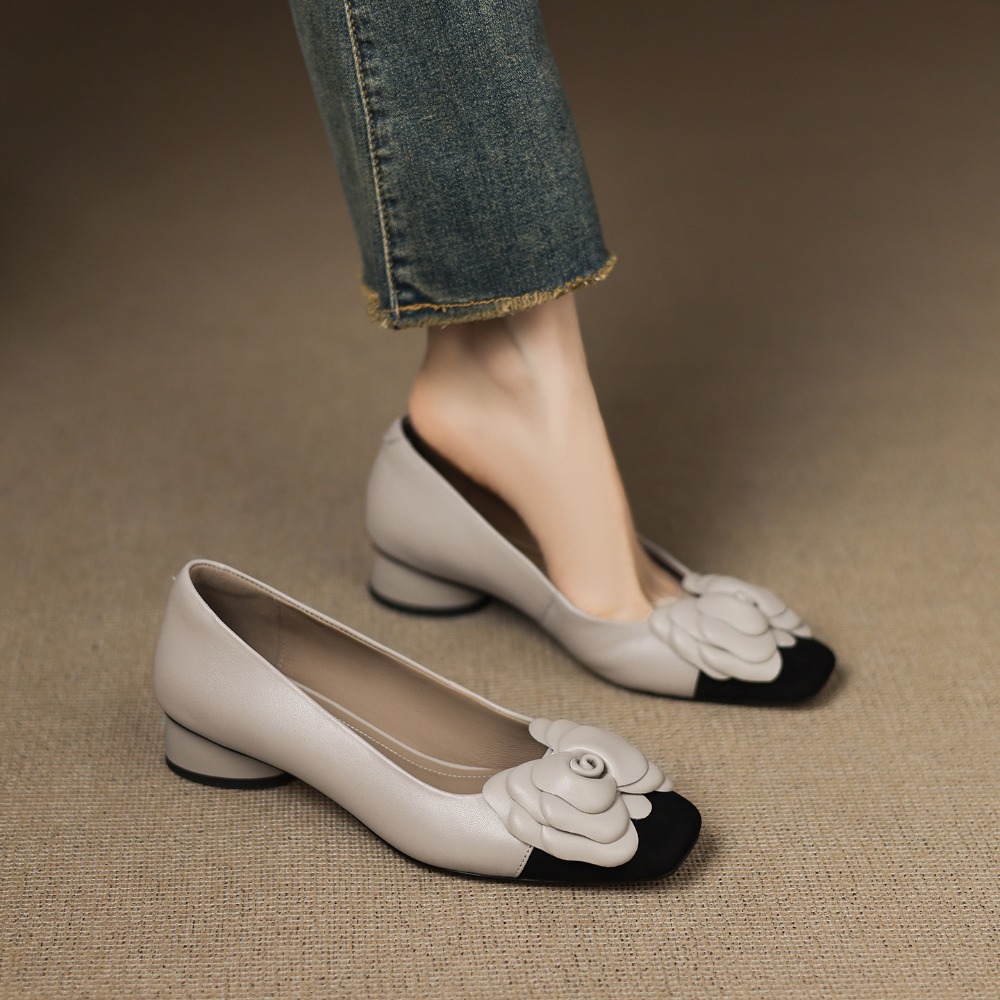 รองเท้าแฟชั่นลายดอกไม้ รุ่นใหม - Slingback Pumps Women บทวิจารณ์และราคา