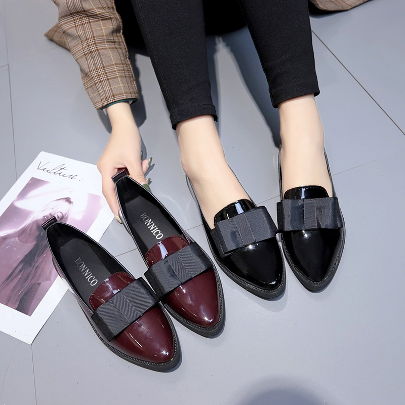 รองเท้าส้นเตี้ยหนังแก้วสีดำ/สี - Slingback Pumps Women บทวิจารณ์และราคา