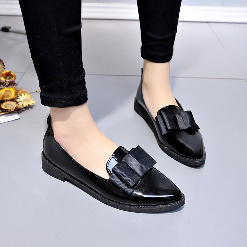 รองเท้าส้นเตี้ยหนังแก้วสีดำ/สี - Slingback Pumps Women บทวิจารณ์และราคา