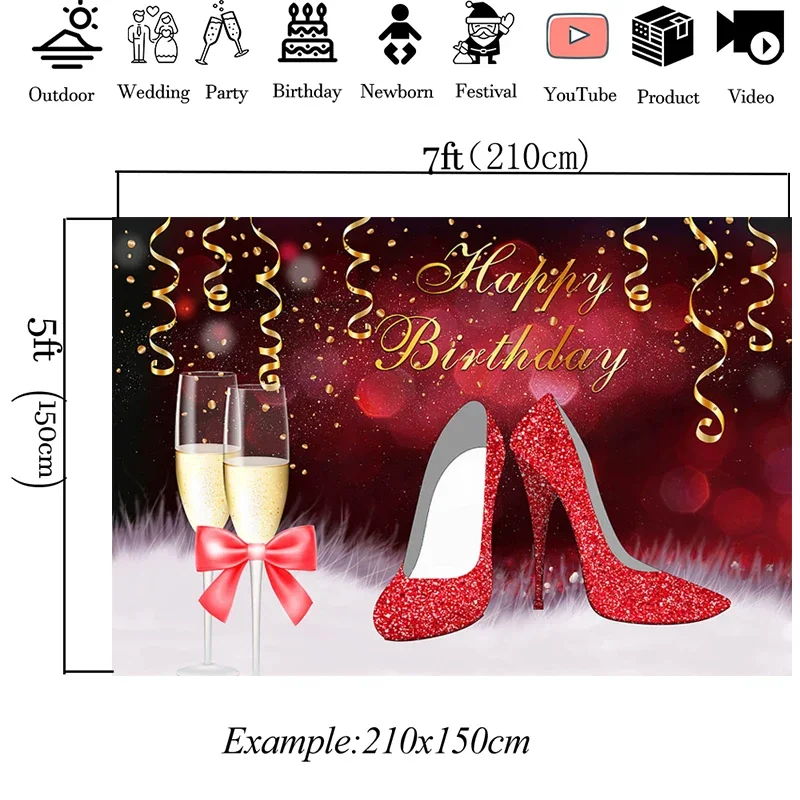ฉากหลังตกแต่งวันเกิดผู้หญิง Mo - Ribbon Tie Heel บทวิจารณ์และราคา