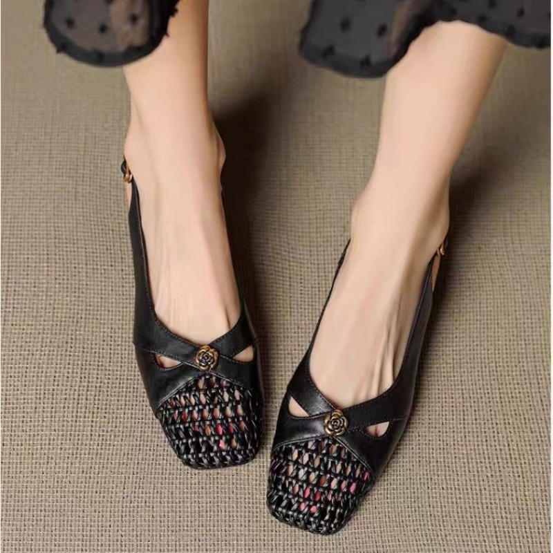 รองเท้าส้นเตารีดแบบปิดหัวสไตล์ - Slingback Pumps Women บทวิจารณ์และราคา