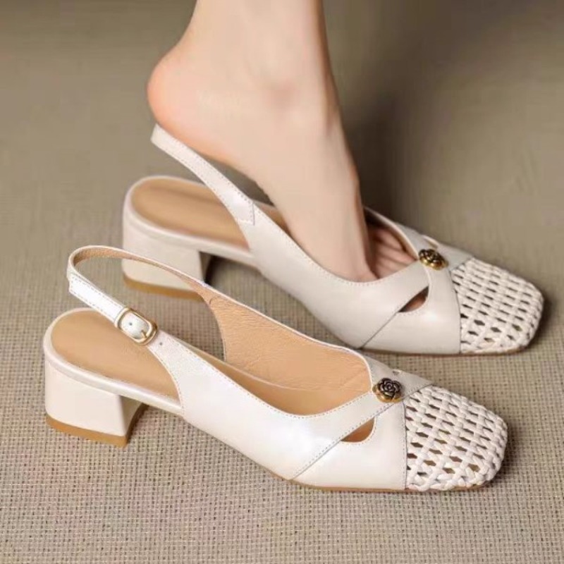 รองเท้าส้นเตารีดแบบปิดหัวสไตล์ - Slingback Pumps Women บทวิจารณ์และราคา