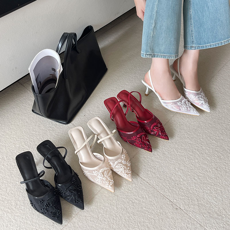 รองเท้าส้นสูงแบบสลิงแบ็ค ดีไซน - Women Shoes Brands บทวิจารณ์และราคา