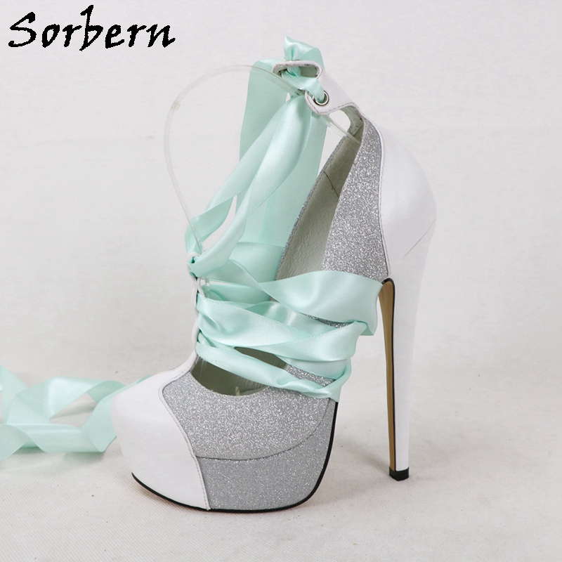 Sorbern สีขาวจริงหนังผู้หญิงปั - Ribbon Tie Heel บทวิจารณ์และราคา