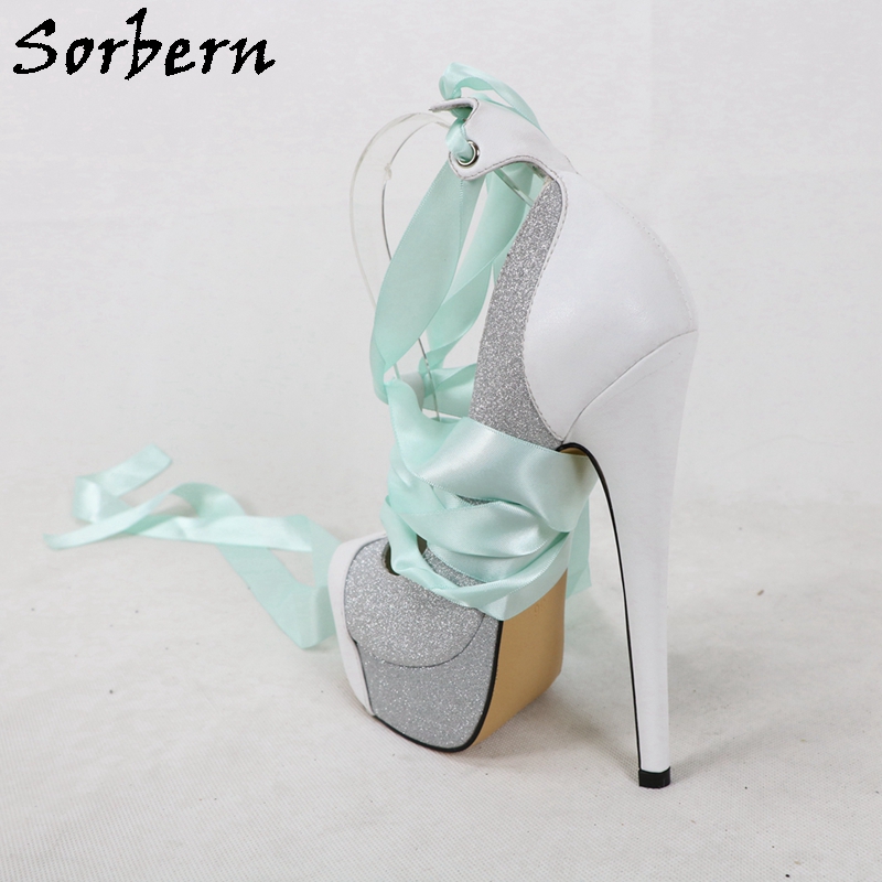 Sorbern สีขาวจริงหนังผู้หญิงปั - Ribbon Tie Heel บทวิจารณ์และราคา