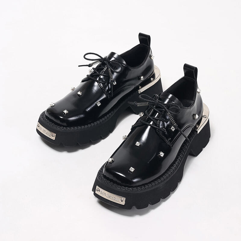 รองเท้าโลฟเฟอร์พื้นหนาสไตล์พัง - Women'S Shoes Loafers Black บทวิจารณ์และราคา