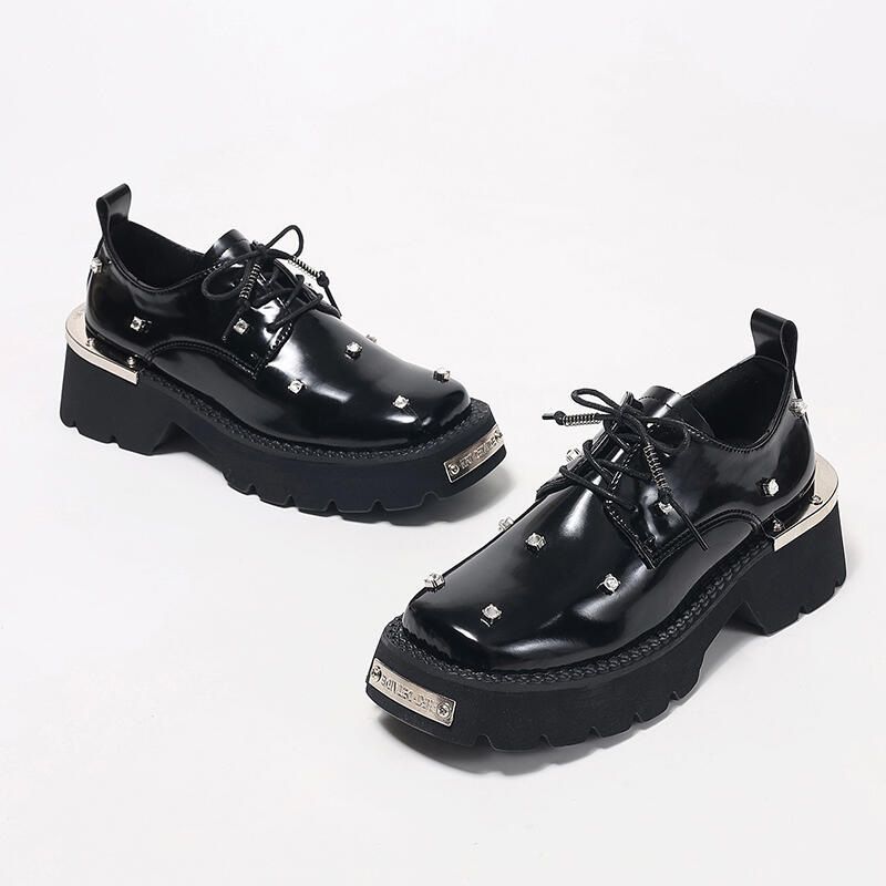 รองเท้าโลฟเฟอร์พื้นหนาสไตล์พัง - Women'S Shoes Loafers Black บทวิจารณ์และราคา