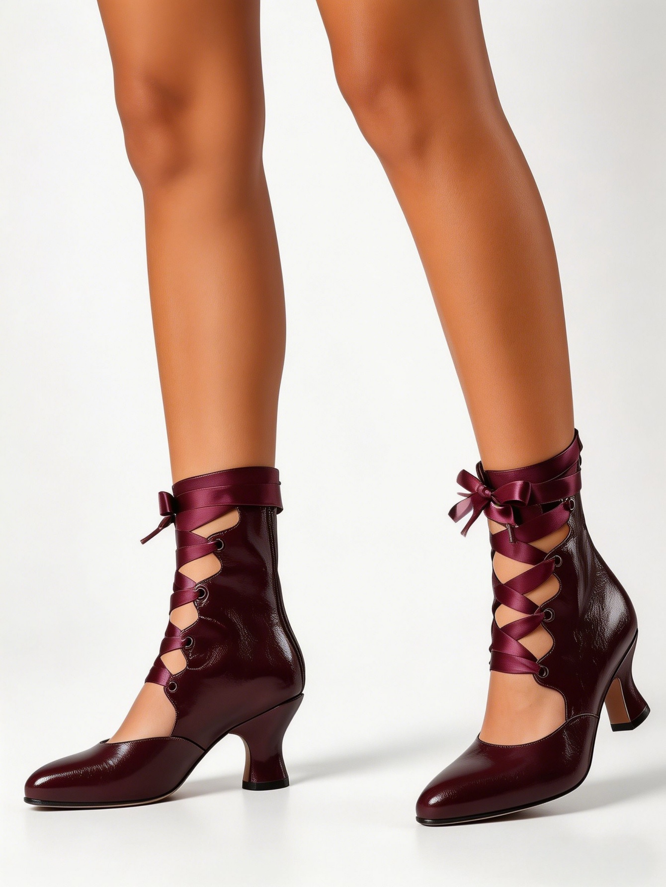 รองเท้าส้นสูงแบบผูกเชือกสไตล์โ - Ribbon Tie Heel บทวิจารณ์และราคา