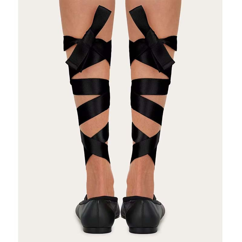 รองเท้าบัลเลต์แบบแบนสำหรับผู้ห - Ribbon Tie Heel บทวิจารณ์และราคา