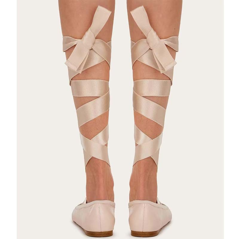 รองเท้าบัลเลต์แบบแบนสำหรับผู้ห - Ribbon Tie Heel บทวิจารณ์และราคา