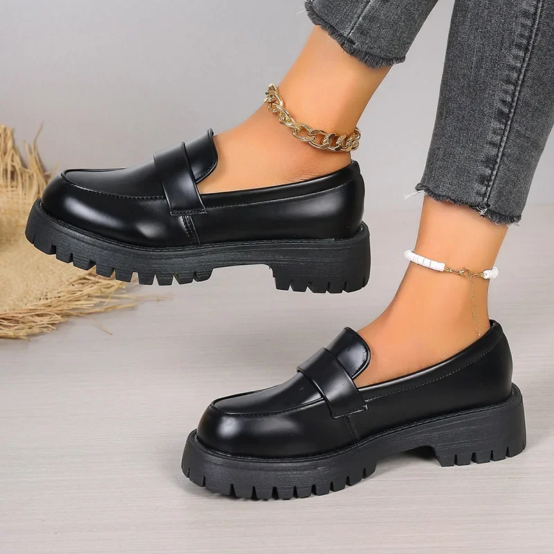 รองเท้าโลฟเฟอร์สีดำสไตล์อังกฤษ - Women'S Shoes Loafers Black บทวิจารณ์และราคา