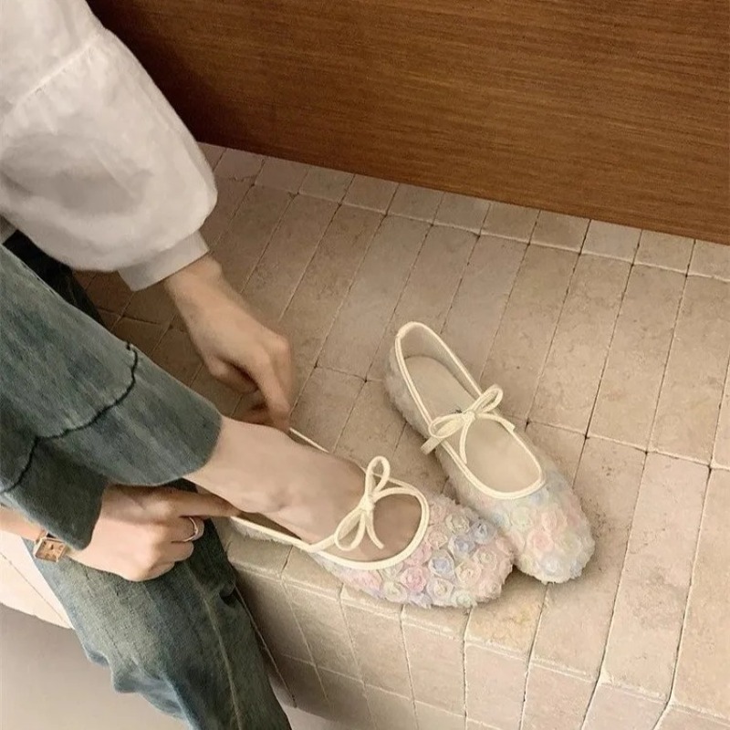 รองเท้าแมรี่เจนตาข่ายลายกุหลาบ - Slingback Pumps Women บทวิจารณ์และราคา