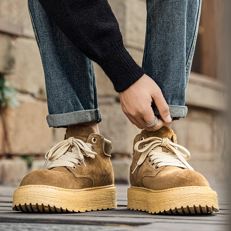 รองเท้าบูทหนังกลับคุณภาพสูงสำห - Suede Ankle Boot บทวิจารณ์และราคา