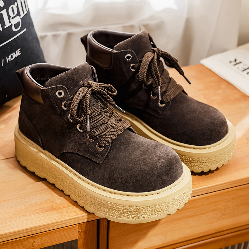 รองเท้าบูทหนังกลับคุณภาพสูงสำห - Suede Ankle Boot บทวิจารณ์และราคา