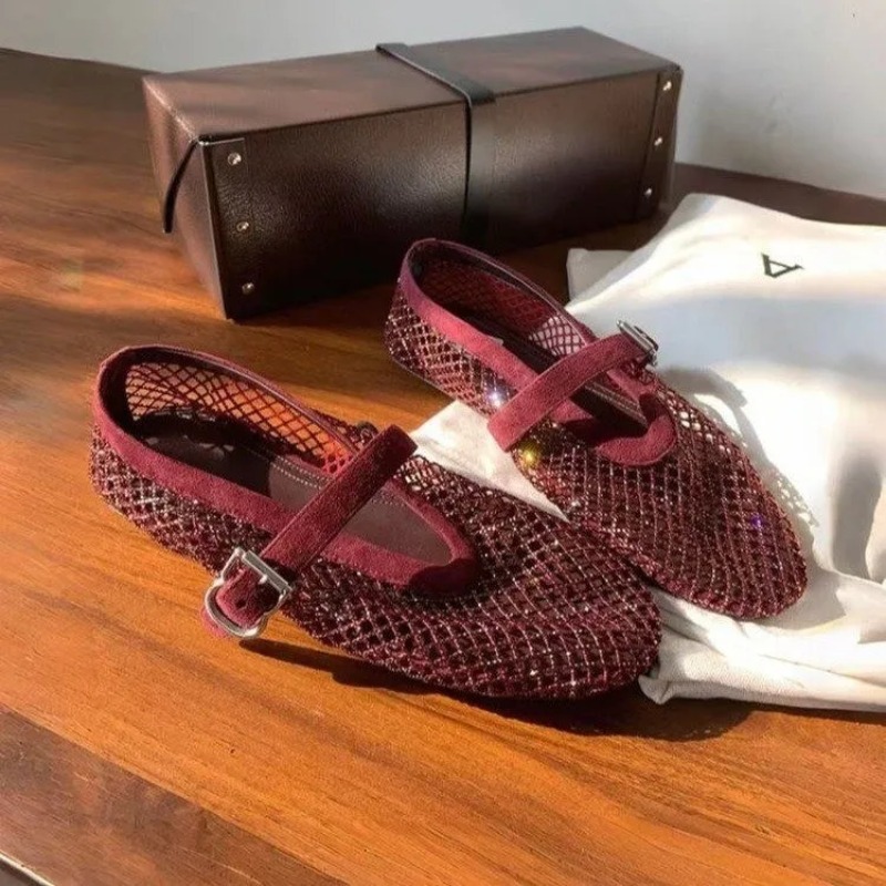 รองเท้าแตะแบบสวมประดับเพชรทรงก - Slingback Pumps Women บทวิจารณ์และราคา