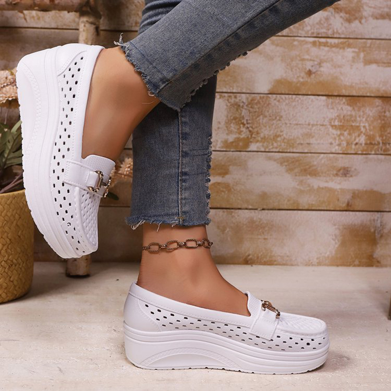 รองเท้าโลฟเฟอร์สีขาวพื้นหนานุ่ - Women'S Shoes Nursing บทวิจารณ์และราคา