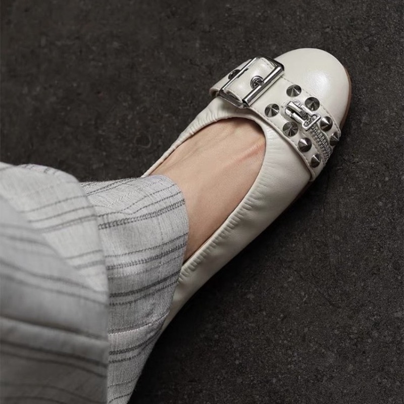 รองเท้าส้นเตี้ยหัวกลมแบบมีสายร - Slingback Pumps Women บทวิจารณ์และราคา