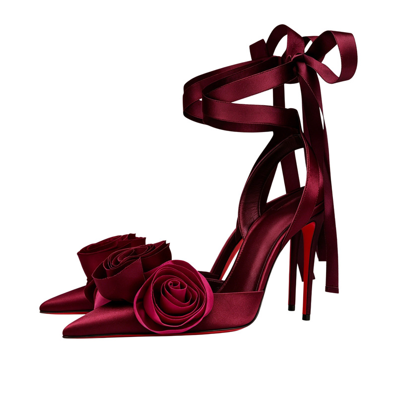 รองเท้าส้นสูงสตรีแบบหัวแหลม สา - Ribbon Tie Heel บทวิจารณ์และราคา