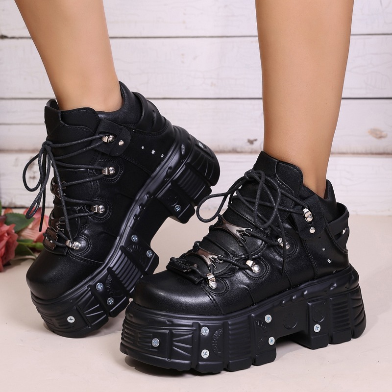รองเท้าผู้หญิงสไตล์พังก์แบบผูก - Suede Ankle Boot บทวิจารณ์และราคา