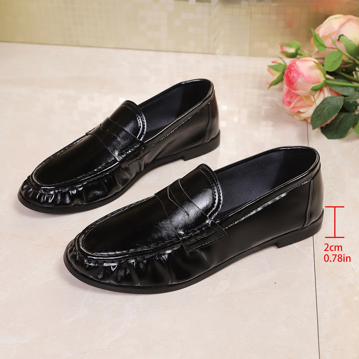 รองเท้าแฟลตสไตล์อังกฤษสีดำสำหร - Women'S Shoes Loafers Black บทวิจารณ์และราคา
