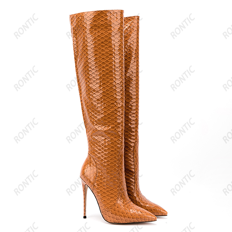 Rontic ผู้หญิงฤดูหนาวเข่ารองเท - Zip Up Boots Short บทวิจารณ์และราคา