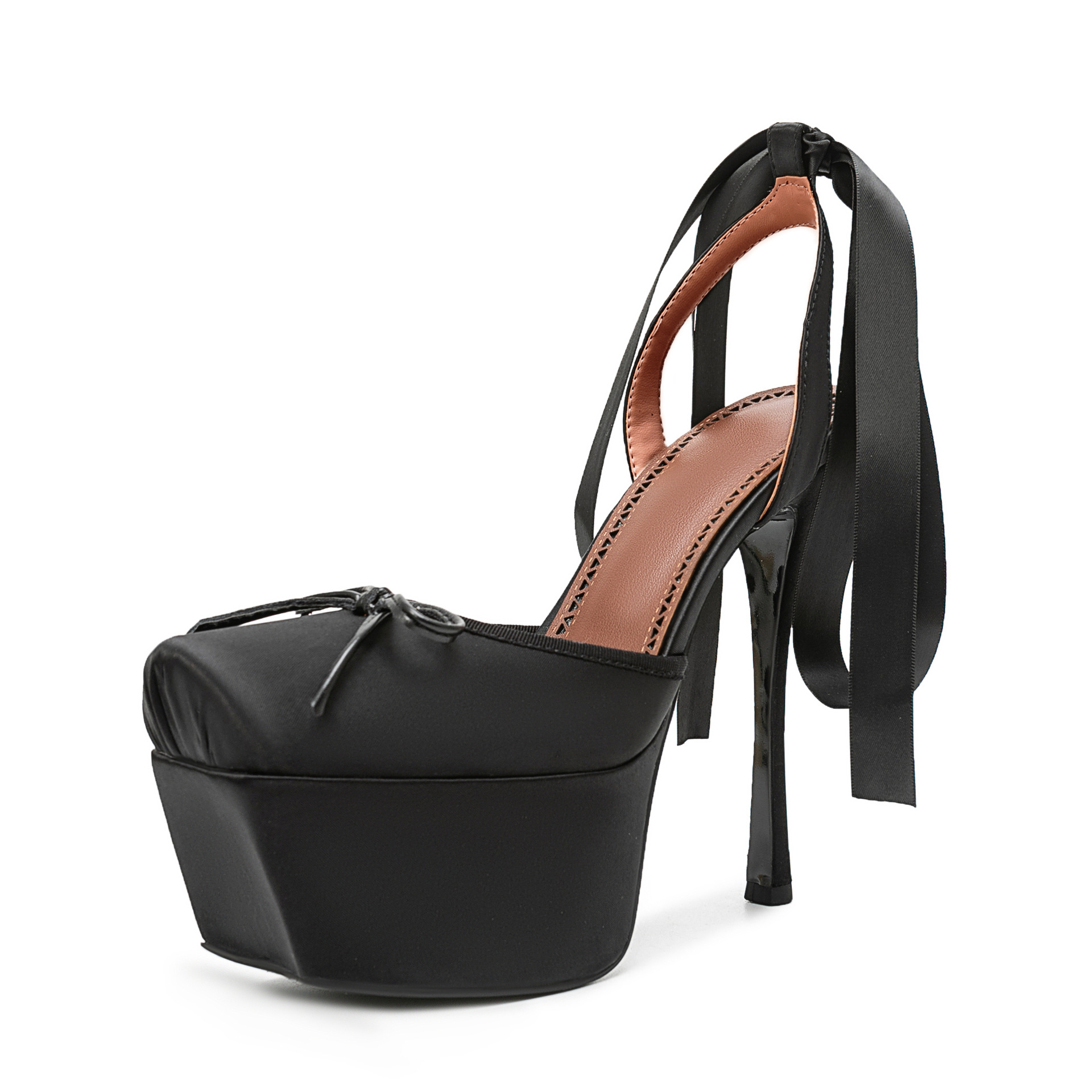 รองเท้าส้นสูงผ้าซาตินสำหรับผู้ - Ribbon Tie Heel บทวิจารณ์และราคา