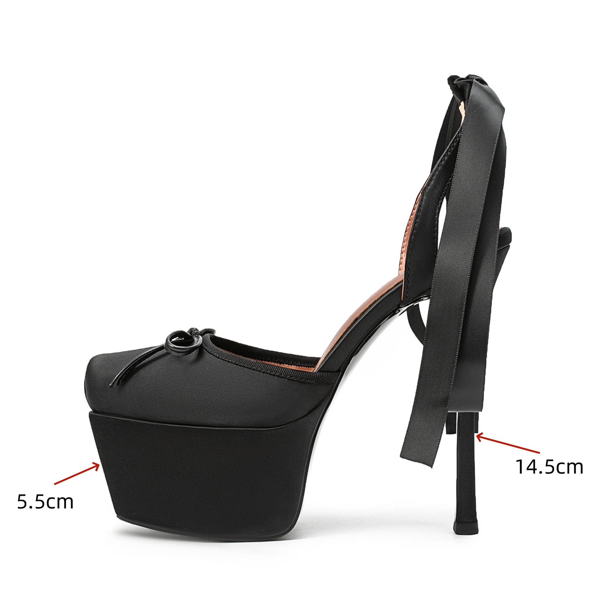 รองเท้าส้นสูงผ้าซาตินสำหรับผู้ - Ribbon Tie Heel บทวิจารณ์และราคา