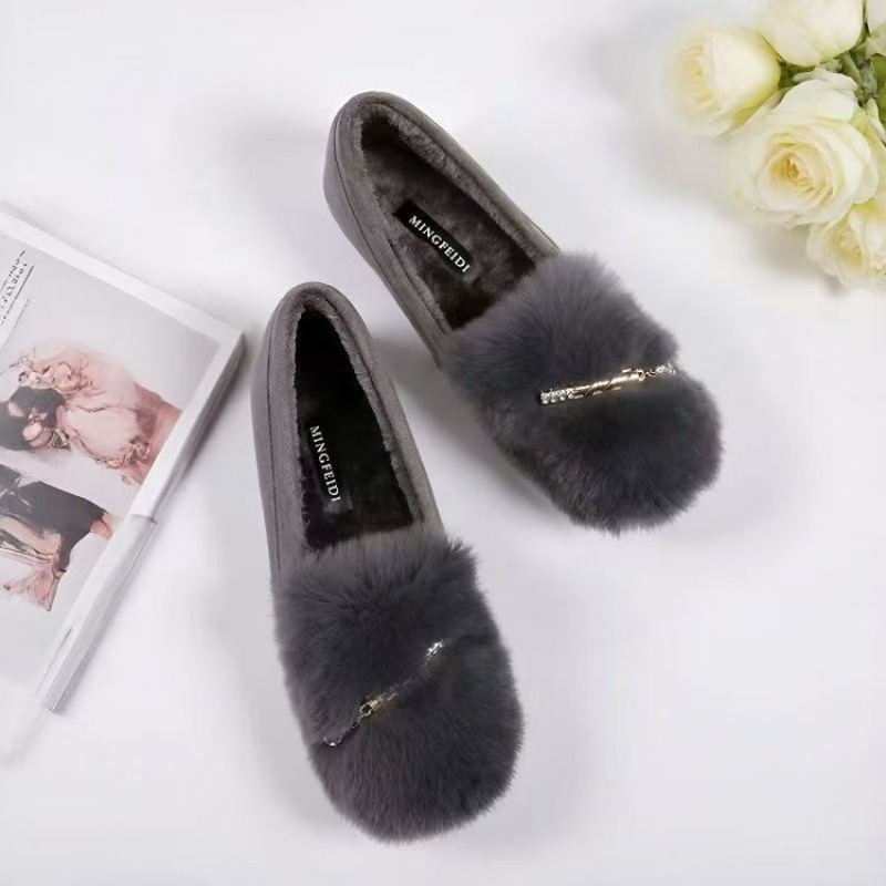 รองเท้าโลฟเฟอร์ขนเฟอร์สีดำสำหร - Women'S Shoes Loafers Black บทวิจารณ์และราคา